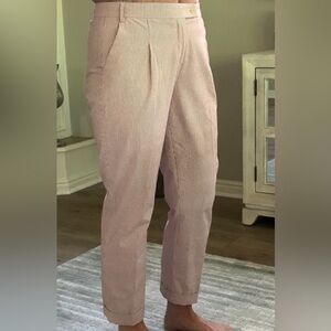 Italian very lightweight slacks pink and white size 4